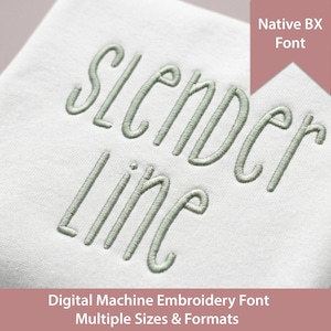 Slender Line Tall Skinny Machine Embroidery Block Font: Native BX + Stitch Files (Digital Download)
