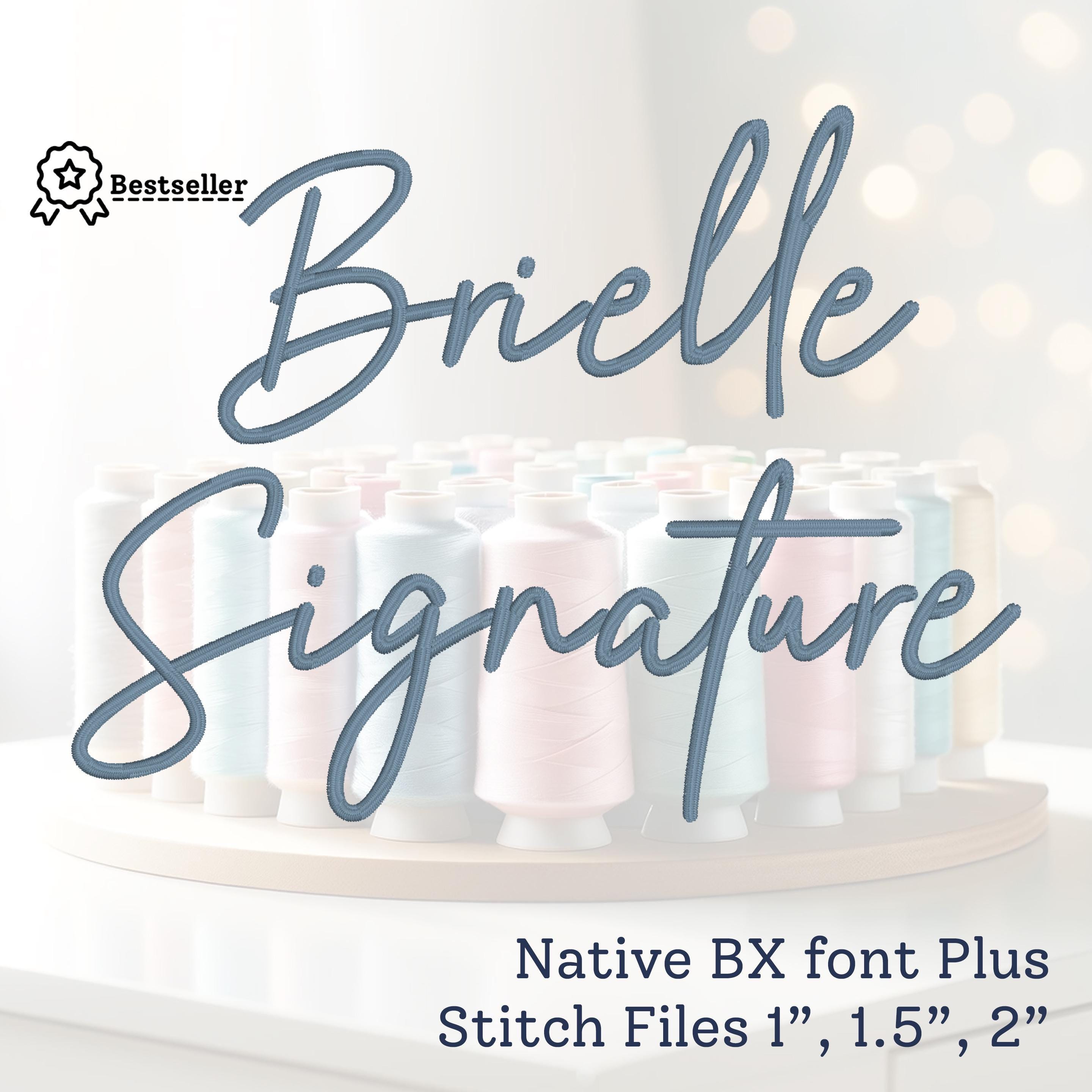 Brielle Signature Embroidery Font: Native BX, Stitch Files (digital ...