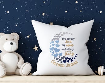 Moon and hearts, You are my sun moon and all my stars, 2 sizes, embroidery design, Formats dst exp hus jef pes vp3 xxx, instant download
