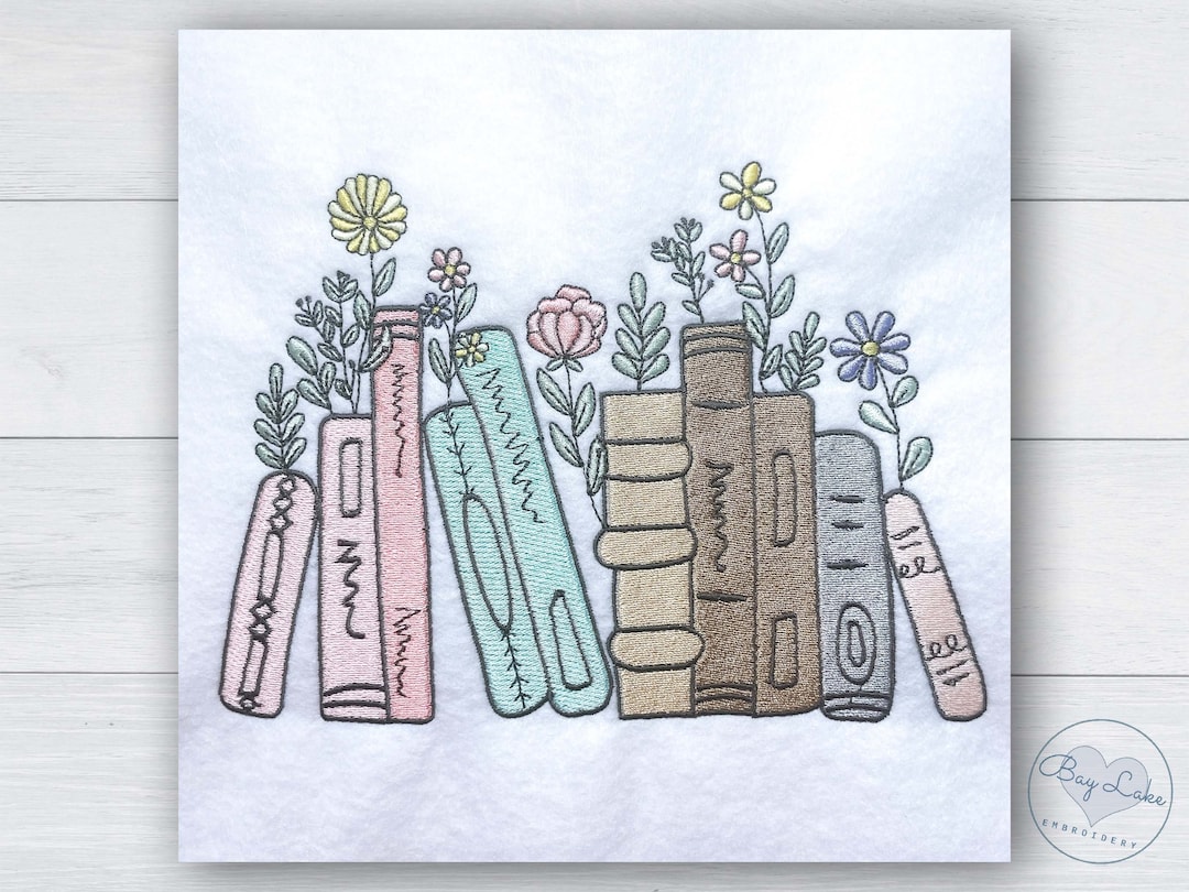 Book Embroidery Design Machine Embroidery Digital Pattern Book Lover
