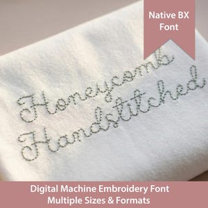 Honeycomb Hand Stitched Machine Embroidery Font: Native  BX + Stitch Files, Alternate Characters (Digital Download)