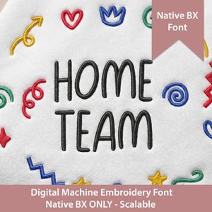 Home Team Block Embroidery Font: Sans Serif Native BX (Download digitale) Native BX