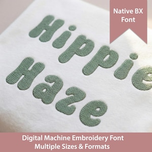 Retro Hippie Haze Embroidery Font: 70s Fill Stitch (Native BX, Digital Download)