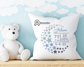 Moon and stars birth announcement, machine embroidery design, Formats dst exp hus jef pes vp3 xxx, instant download, 8 x 8
