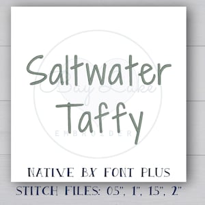 機械刺繍フォントネイティブBXフォントサテンステッチEmbrillance Saltwater Taffyカスタムデジタルフォントアルファベット数字4サイズステッチフォント