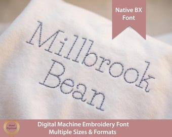 Millbrook Machine Embroidery Bean Stitch Vintage Font, Native BX Alphabet, Digital Download Native BX