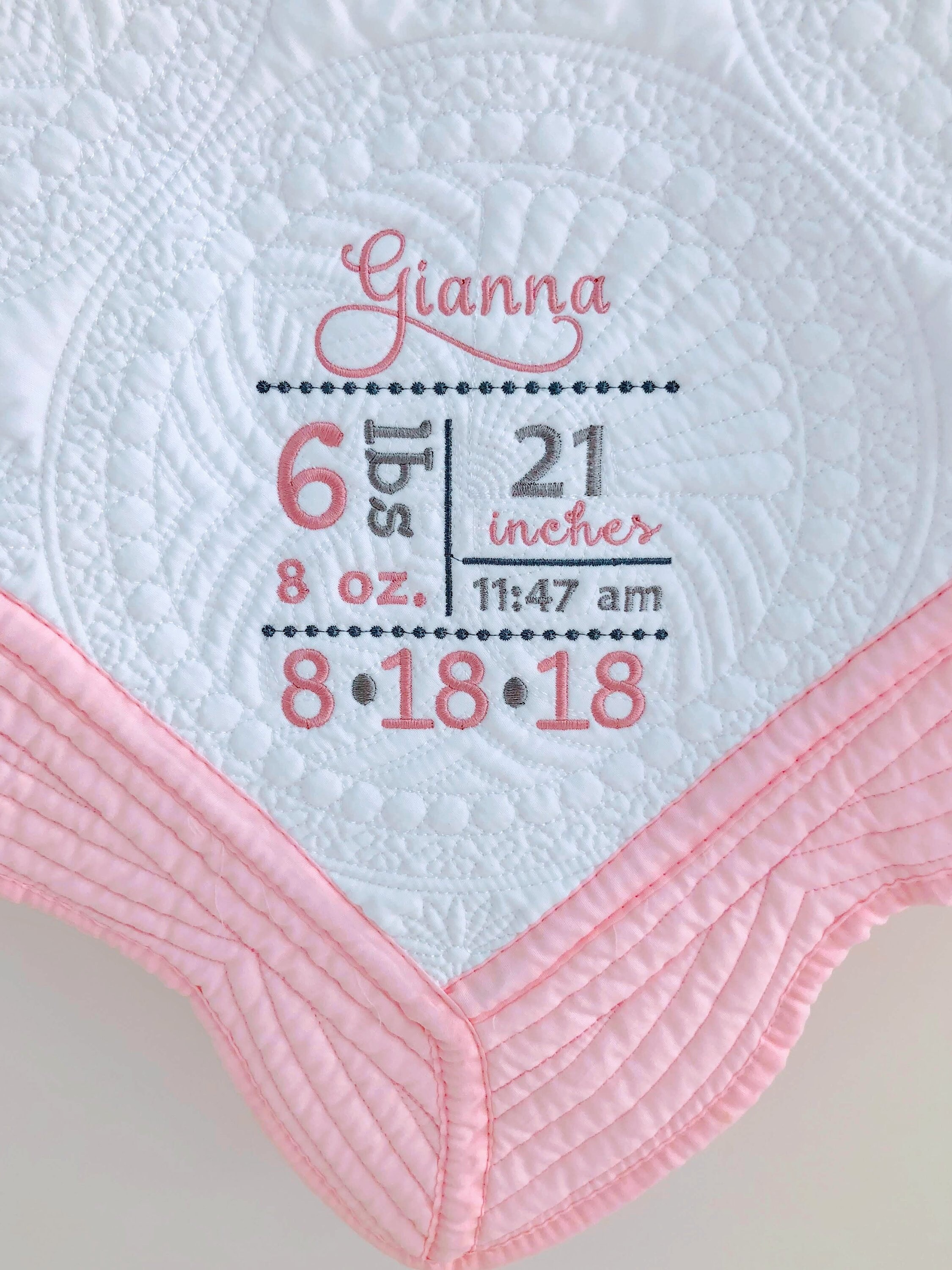 Custom Embroidered Baby Quilt Personalized Baby Blanket Etsy