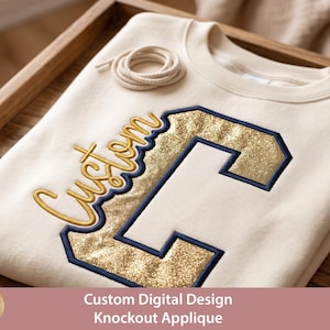 Motif de broderie appliqué Knockout personnalisé : réalisé sur commande (fichier numérique)