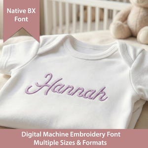 Amour Script Machine Embroidery Font: Native BX + Stitch Files (Digital Download)