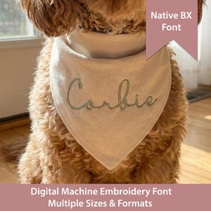 Süßer Welpe Schreibschrift, Native Bx, Satinstich (Digitaler Download)