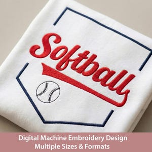 Softball Home Plate Machine Embroidery Design, Customizable