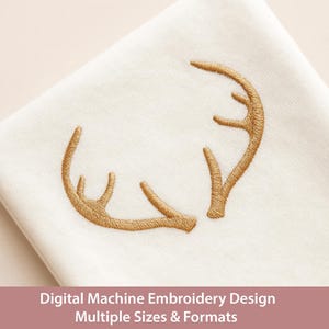 Deer Antlers Monogram Frame: Woodland Embroidery Design (Digital Download)