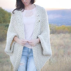 Knit Sweater Pattern Knit Blanket Sweater Knitting Pattern Shrug Knitting Pattern Easy Knitting Pattern White Easy Cardigan