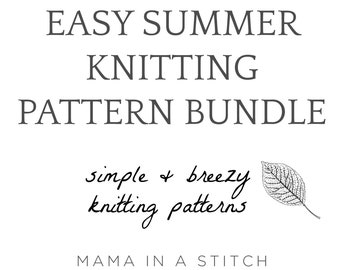 Five Easy Summer Knitting Patterns Bundle, Summer Top Knitting Pattern, Sleeveless Shirt Pattern, 5 Light Knitting Patterns