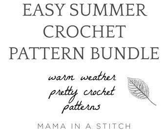 Five Summer Crochet Patterns, Crochet Pattern Bundle, Easy Crochet Patterns, Light Crochet Patterns