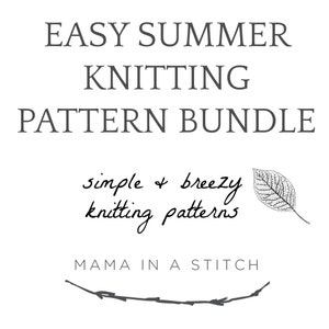 Five Easy Summer Knitting Patterns Bundle, Summer Top Knitting Pattern, Sleeveless Shirt Pattern, 5 Light Knitting Patterns