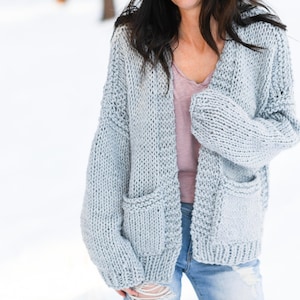 Moonbow Slouchy Knit Cardigan Pattern, Easy Knit Sweater Pattern, Oversized Sweater Knitting Pattern, Chunky Knit Cardigan, Beginner Sweater