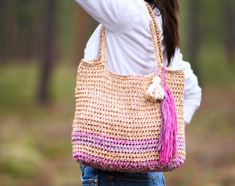 Fiesta Bag Crochet Pattern, Easy Crochet Bag Pattern, Scrap Bag Crochet Pattern, Colorful Crochet Tote Pattern, Summer Bag Pattern