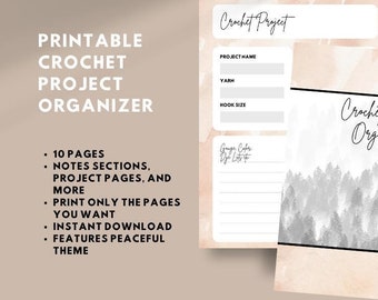 Crochet Project Planner, Crochet Pattern Organizer, Printable Crochet Project Planner, Crochet Keepsake