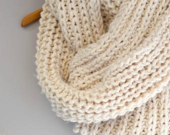 Big Knit Scarf Knit Infinity Scarf Pattern Bulky Knitting Etsy