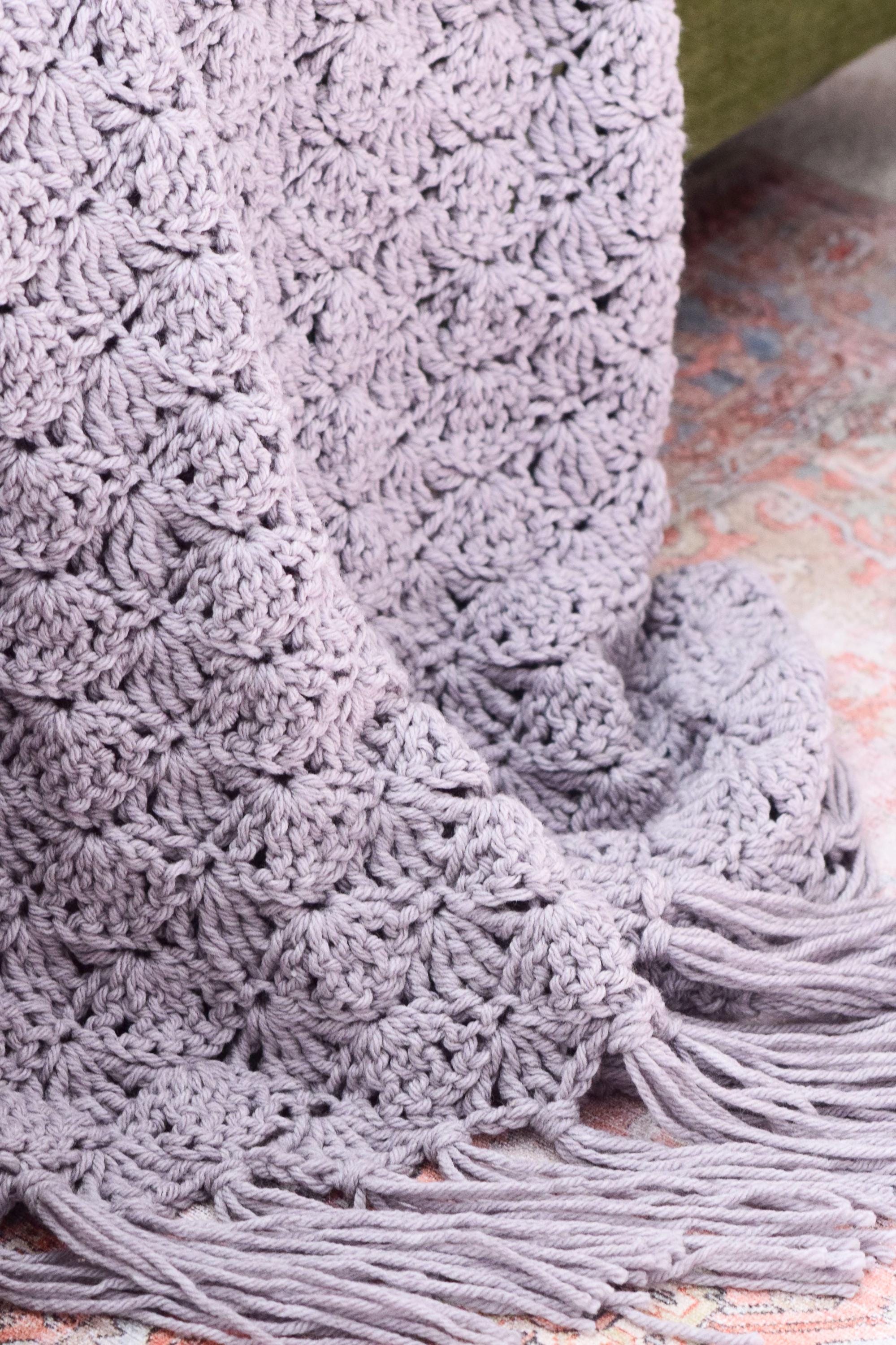 Shelly Throw Blanket Crochet Pattern, Easy Shell Stitch Blanket Pattern ...
