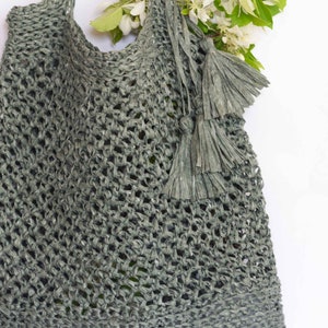 Crocheted Market Tote Pattern, Easy Bag Pattern, Palmetto Market Tote Pattern, Easy Purse Crochet Pattern, Summer Crocheted Bag Pattern image 2