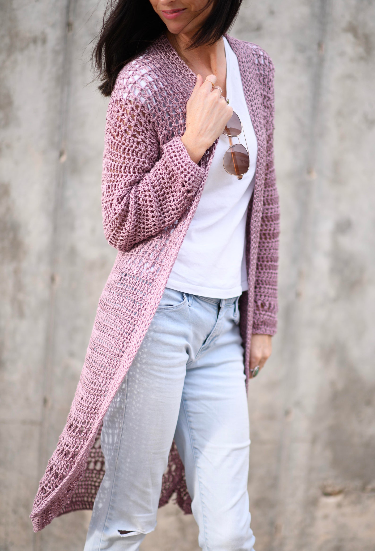 Verano Longline Cardigan Crochet Pattern Long Sweater Crochet Etsy