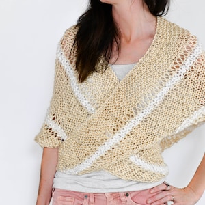 Triangle Wrap Top Knitting Pattern, Beginner Knit Shawl (PDF Pattern ...
