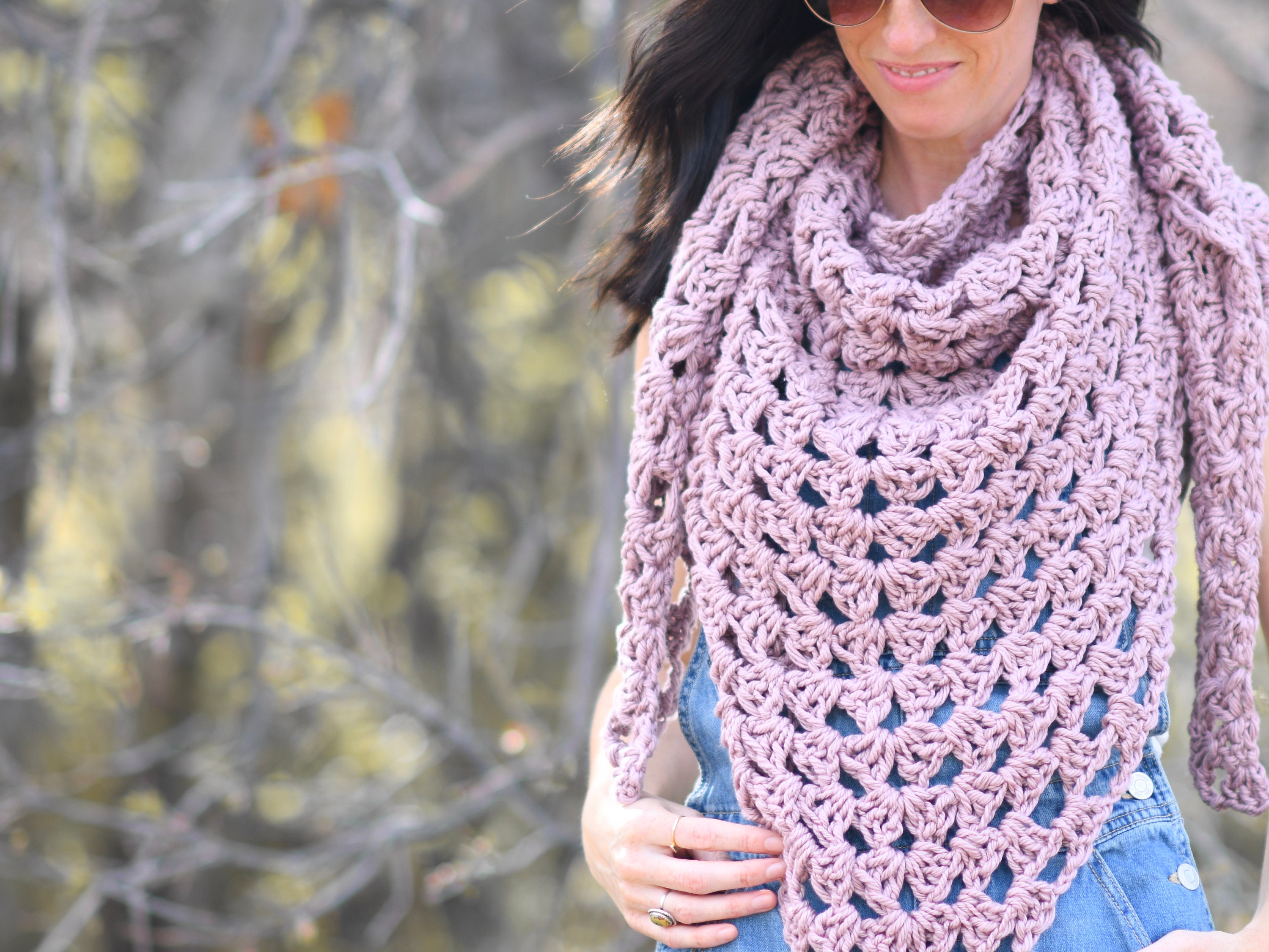 Easy Crochet Triangle Wrap Pattern, Boho Cotton Shawl (PDF Pattern) - Etsy