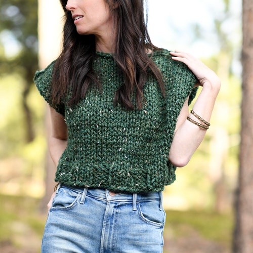 Alpine Vest Tee Knitting Pattern Knit Vest Pattern Beginner Etsy