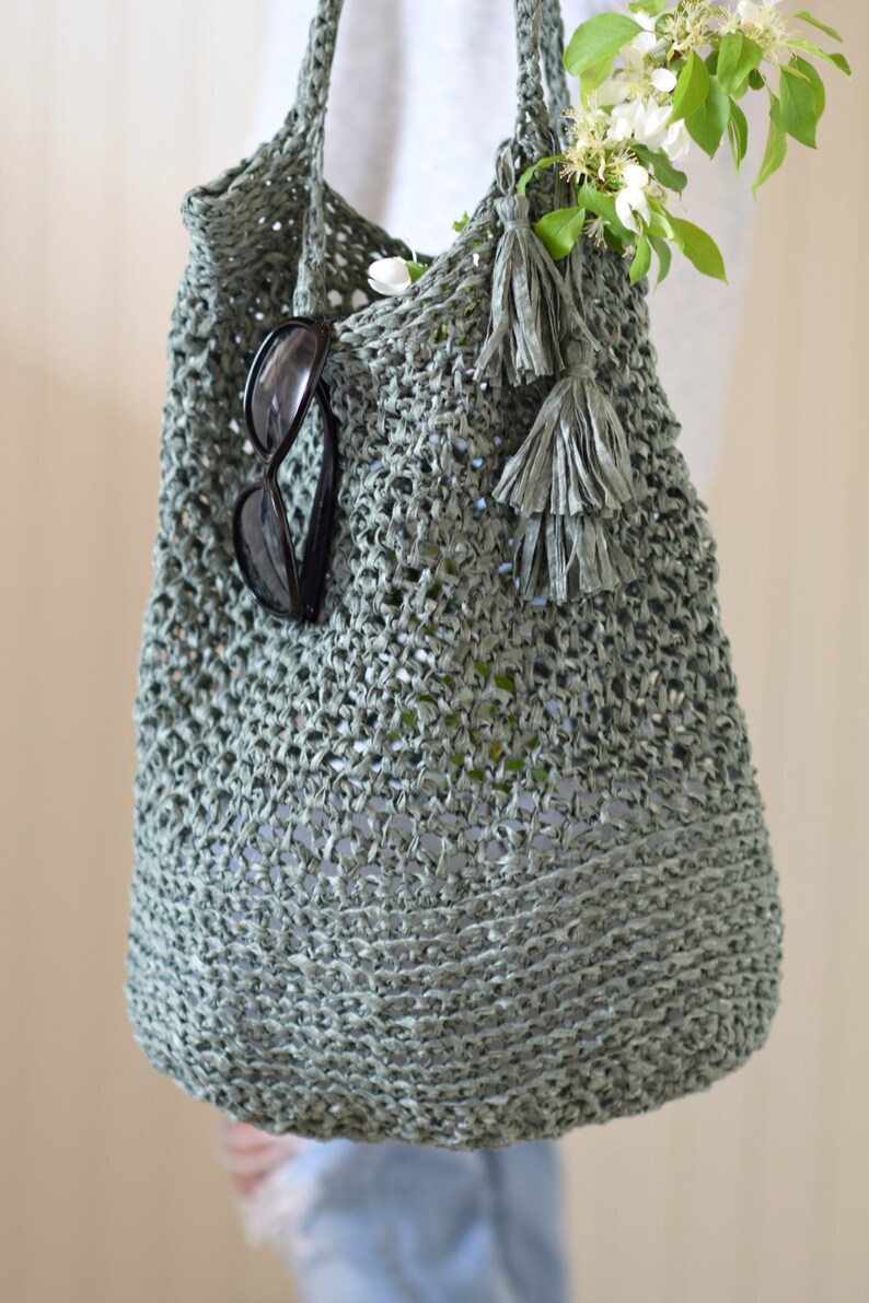 Crocheted Market Tote Pattern, Easy Bag Pattern, Palmetto Market Tote Pattern, Easy Purse Crochet Pattern, Summer Crocheted Bag Pattern image 3