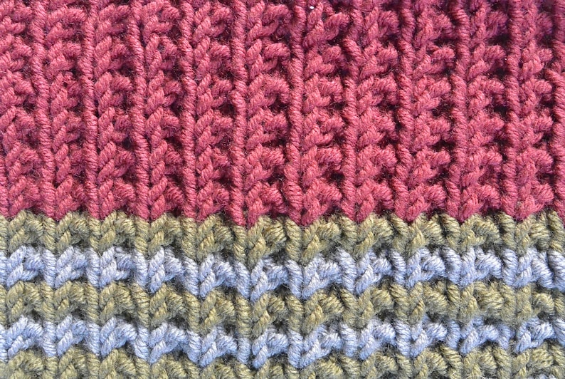 Fairbanks Pommed Knit Scarf Pattern, Easy Scarf Knitting Pattern, Striped Scarf Knitting Pattern, Beginner Knitting Pattern, Pom Poms image 5