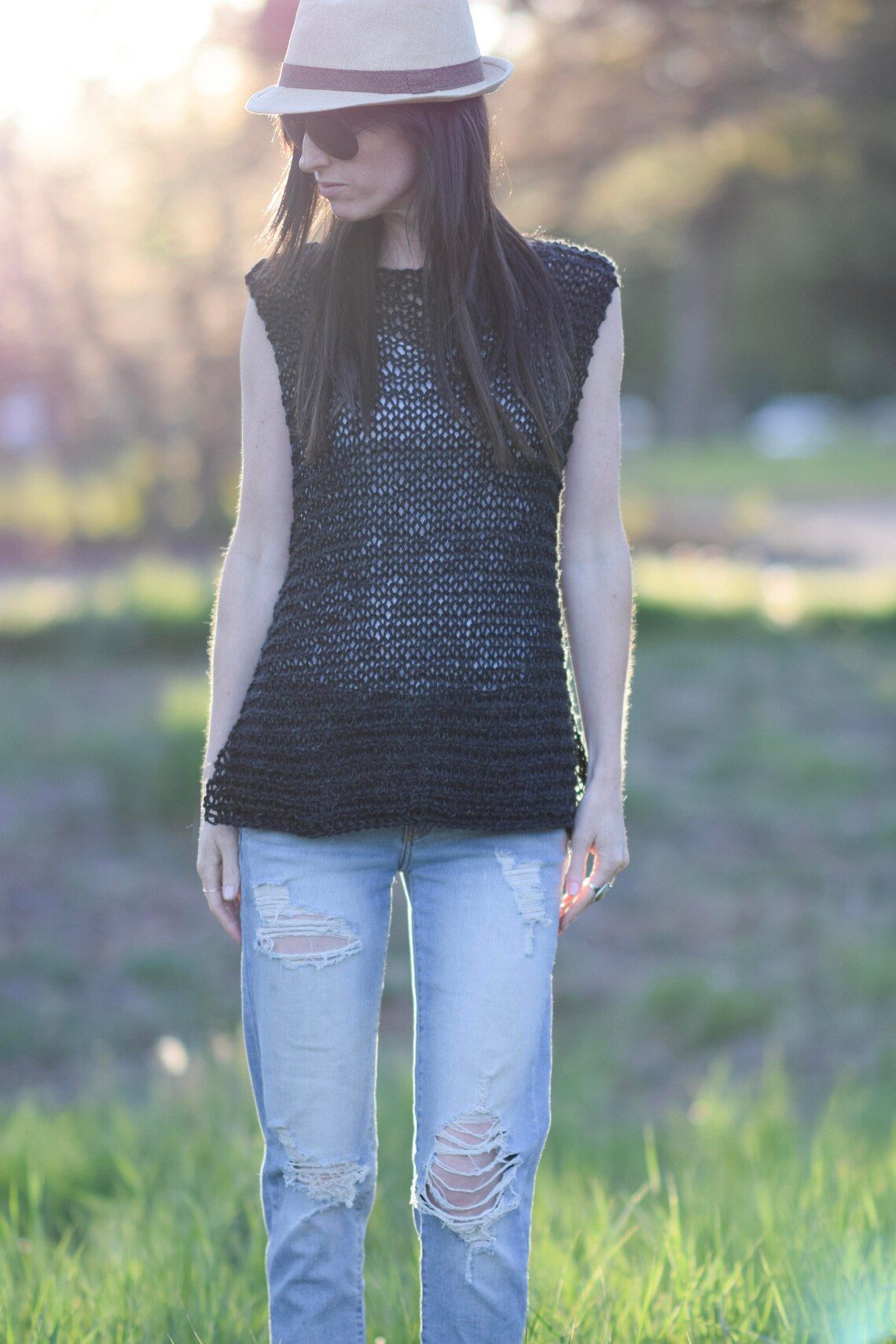 Knit Tank Top Pattern Knit Tank Knitting Pattern Sleeveless Etsy