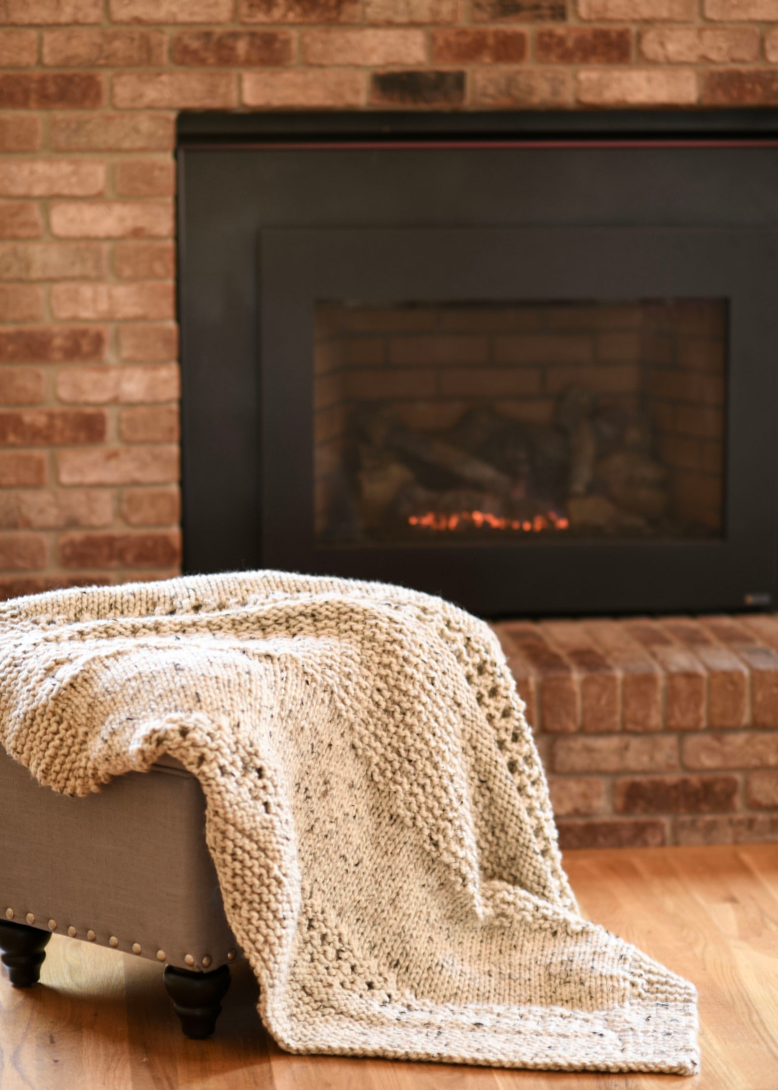 Fall Cuddler Easy Knit Throw Blanket Pattern Chunky Knit - Etsy