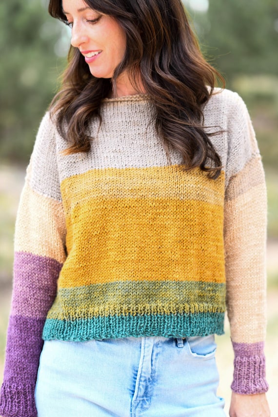 Mandala Pullover Knitting Pattern, Beginner Knit Sweater