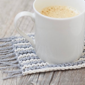 Knit Mug Rug Pattern, Knit Coasters Pattern, Beginner Coasters Knitting Pattern, Easy Coasters Knitting Pattern image 1