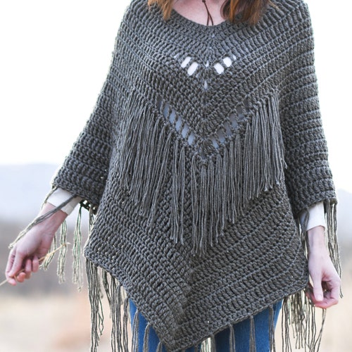 Trails End Seamless Poncho Crochet Pattern Easy Poncho - Etsy