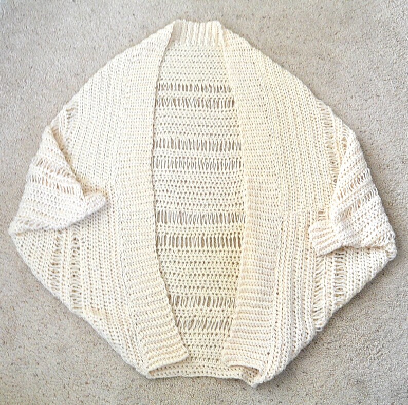 Easy Crocheted Cardigan Pattern Beginner Crochet Shrug Etsy UK