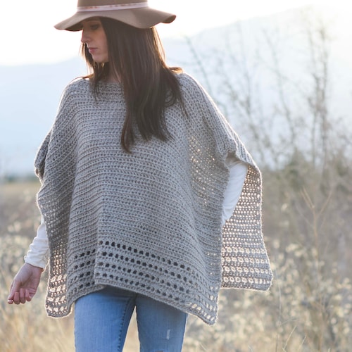 Alpaca Easy Crocheted Poncho Pattern Taupe Poncho Pattern - Etsy