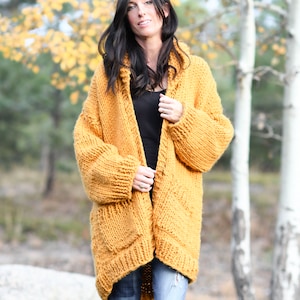 Knit Coat Cardigan Pattern, Easy Knit Jacket Pattern, Super Chunky ...