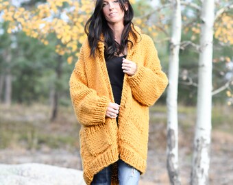 shaggy long KNIT cardigan イエロー shaggy long KNIT cardigan イエロー