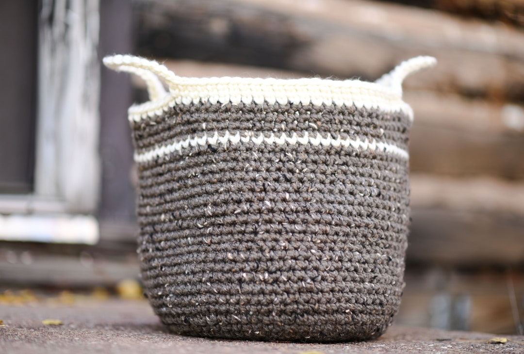 Chunky Crochet Basket Pattern, Prairielands Easy Basket Crochet Pattern