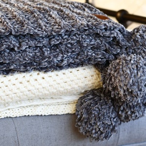Knit Look Crocheted Throw Blanket Pattern, Velvet Crochet Blanket Pattern, Beginner Afghan Pattern, Easy Afghan Pattern, Ribbed Blanket image 3
