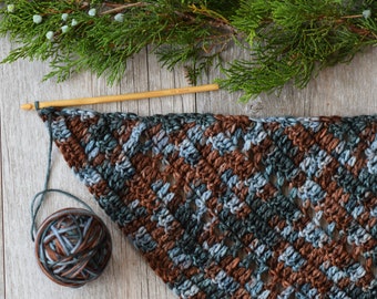 Anya Crocheted Triangle Scarf, Fall Scarf, Merino Wool Crochet Wrap, Shawl Pattern, Natural Shawl Crochet Pattern