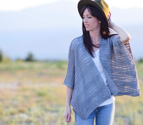 Kimono Knitting Pattern, Easy Knit Cardigan Pattern, Summer