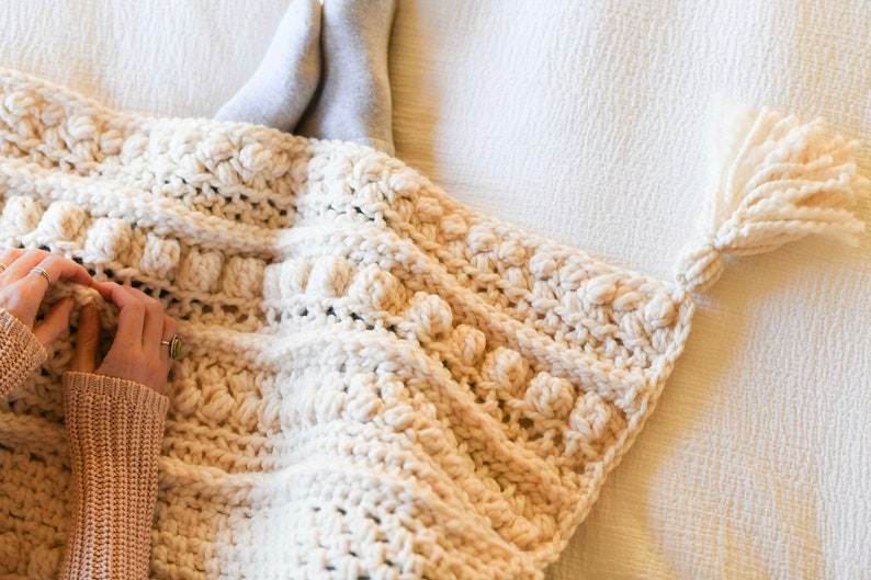 Wintertide Throw Blanket Crochet Pattern, Chunky Stitch Sampler Throw Blanket, Quick Crochet Blanket Pattern, Super Bulky Crochet Blanket, image 1