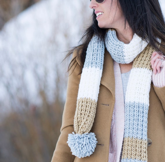 Fairbanks Pommed Knit Scarf Pattern Easy Scarf Knitting Pattern Striped Scarf Knitting Pattern Beginner Knitting Pattern Pom Poms Fairbanks Pommed Knit Scarf Pattern Easy Scarf Knitting Pattern Striped Scarf Knitting Pattern Beginner Knitting Pattern Pom Poms