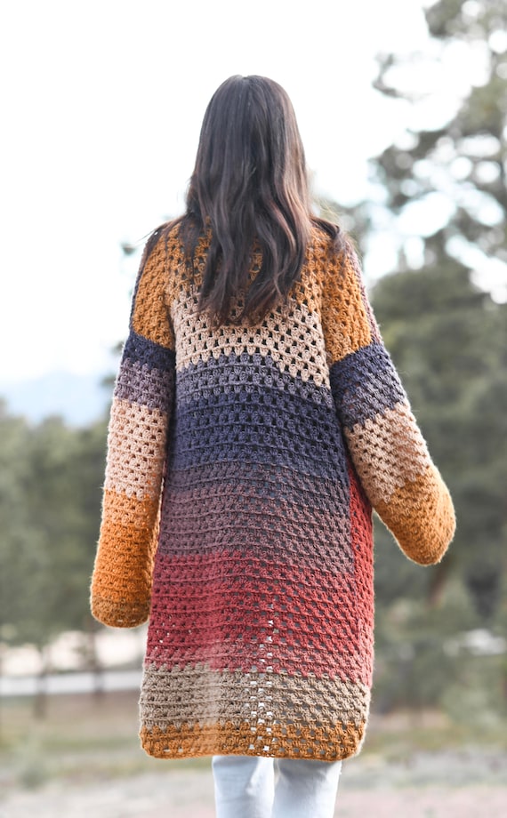 エンドレスアイレットカーディガンかぎ針編みパターン