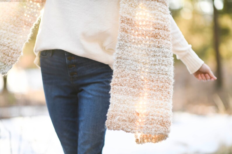 Juno Boucle Beginner Crochet Wrap Pattern, Easy Shawl Crochet Pattern, Chunky Shawl Crochet Pattern, Cream Shawl, Prayer Shawl, Modern Wrap image 1