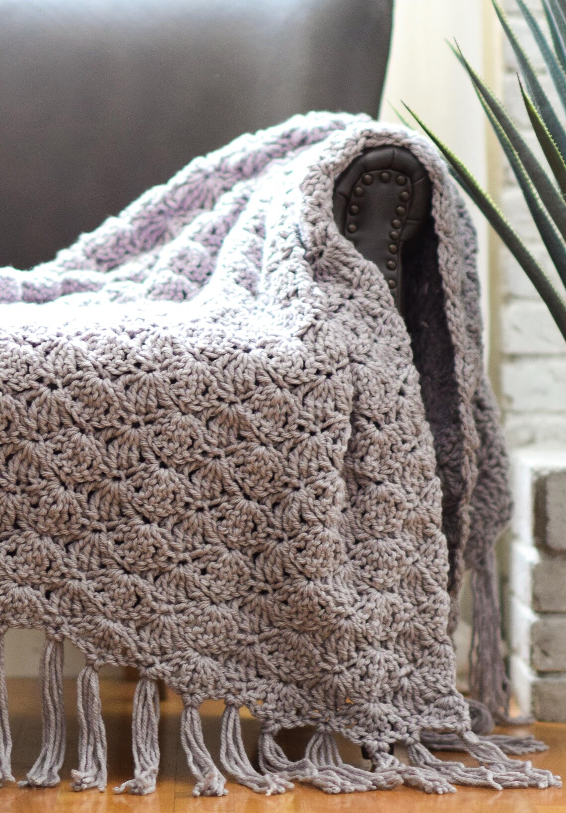 Shelly Throw Blanket Crochet Pattern, Easy Shell Stitch Blanket Pattern ...